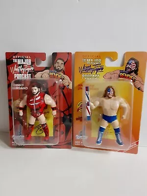 Hacksaw Jim Duggan & Johnny Gargano Major Wrestling Figure Podcast Bendies Lot • $60.99