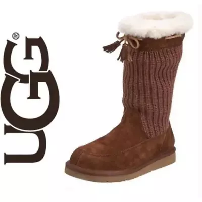 Ugg Australia Suburb Crochet Boots Dark Brown Size 9 Womens • $40