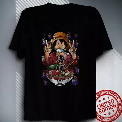 Monkey D. Luffy  Straw Hat  Enjoy His Ramen T Shirt One Piece Anime Manga • $17.95