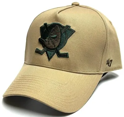 Anaheim Mighty Ducks NHL '47 MVP Khaki Beige Vintage Hat Cap Men's Adjustable • $21.99