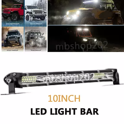 12 Inch 130W Combo Slim LED Work Driving Fog Light Bar Fit Spreader Marine Boat • $36.54