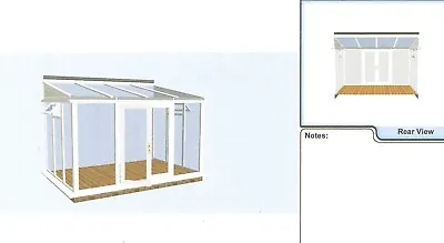 Trade Price DIY Lean-to Conservatory Full Height 2500 X 3500 With French Doors • £2890