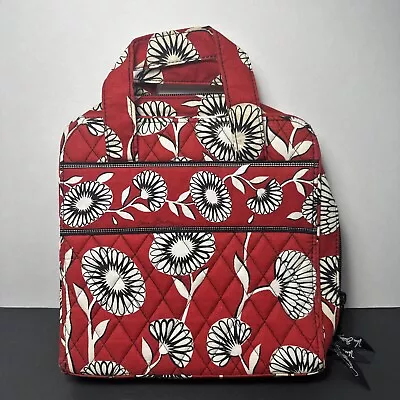 Vera Bradley Red White Black  Deco Daisy  Zip Around Cosmetic Travel Bag 9x10  • $23