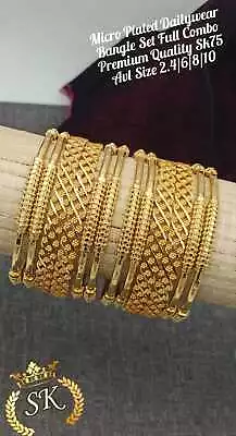 Bollywood Indian 22k Yellow Gold Plated Bridal Bangles Sets Fashion Jewelry A2 • $22.65