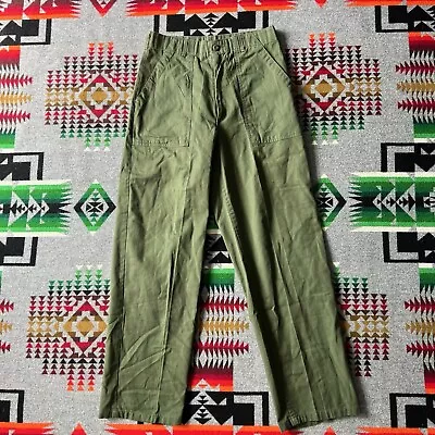 Military Fatigue Men’s Pants 29x29 Vintage Vietnam OG-507 Utility Trousers C1 • $54.95