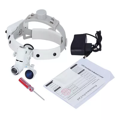 3.5X Medical Surgical Dental Binocular Loupes Headband Magnifier LED Headlight • $101.19