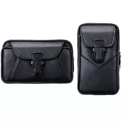 Vintage PU Leather Waist Bag Belt Carry Phone Pouch Wallet For Case • £8.52