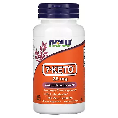 Now Foods 7-KETO 25 Mg 90 Veg Capsules GMP Quality Assured Vegan Vegetarian • $18.39