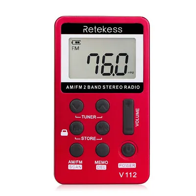 Retekess V112 Pocket FM/AM Radio Mini Receiver Digital Rechargeable Outdoor Walk • $17.99