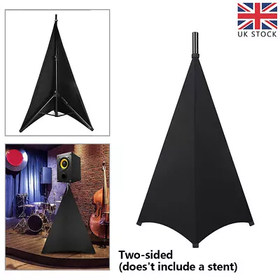£12.30 • Buy DJ Tripod Speaker Stand Scrim Spandex Fabric Stretch Cover Double Sided Black