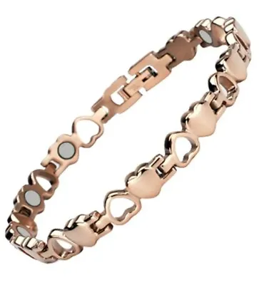 LOVE LADIES WOMEN MAGNETIC BRACELET CARPAL TUNNEL ARTHRITIS PAIN RELIEF - 21 Cm • £9.89