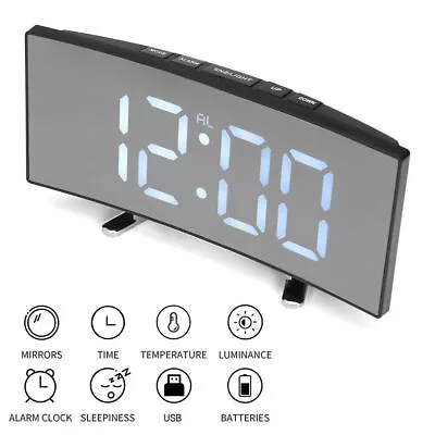 $17.92 • Buy Bedside Digital Clock LED Display Desk Table Time Temperature Alarm Home Decor