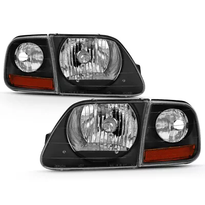 97-03 Ford F150 Expedition Lightning Style Black Headlight Corner Signal Lamp • $88.36