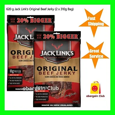 620 G Jack Link's Original Beef Jerky Made In New Zealand (2x310g) EBargainClub • $54.99