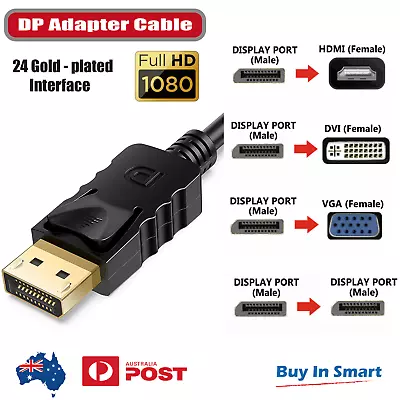 Displayport Display Port DP Male To VGA DVI HDMI Female Converter Adapter Cable • $5.95