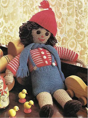 Knitting Pattern Boy Ragdoll Removable Clothes Childs Toy DK 36cm Easy Knit Doll • £2.15