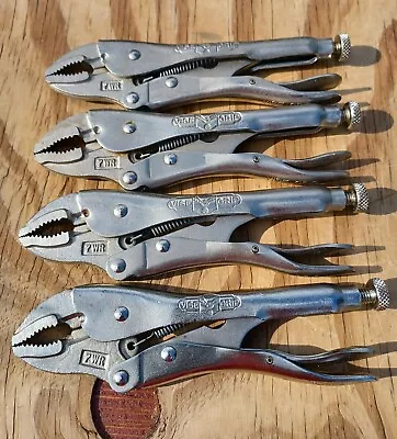 Vintage Lot (4) VISE-GRIP  7WR Curved Jaws Locking Pliers Set W/Wire Cutter USA • $74.99