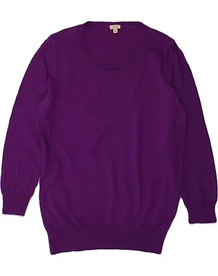 J. CREW Womens Boat Neck Jumper Sweater UK 10 Small Purple Merino Wool AK13 • $21.94