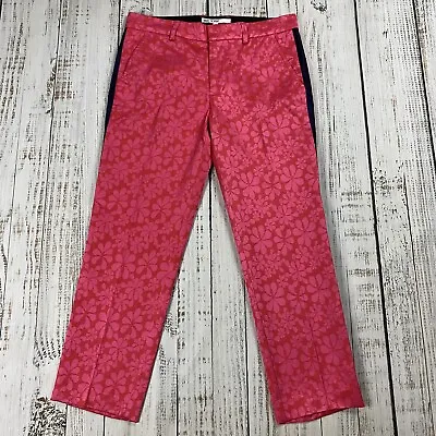 Mr Turk Adrian Tux Trousers 32x27 Wild Botanical Hibiscus Tropical Pink Pants • $99.99