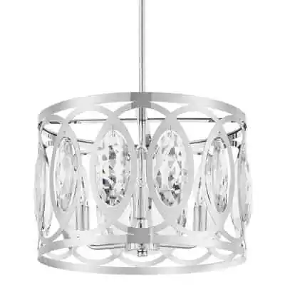 Home Decorators Westchester 3-Light Chrome Semi-Flushmount/Pendant Convertible • $39.59