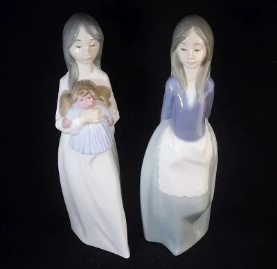 Pair Of Nao By Lladro CONSTANCE 1120 And NEW DOLL 1117 Girl Figures Figurines • £12.99