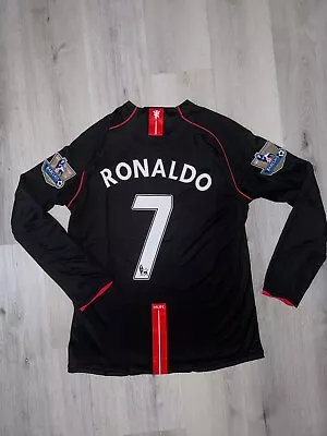 Cristiano Ronaldo Manchester United Jersey 2008 Black Retro Away Jersey Long • $74.99