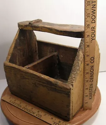 Primitive Vintage Antique Wooden Shoe Shine Box Painted Pine Wood W/foot Rest • $24.99