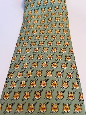 Vineyard Vines - Custom Collection Silk Fox Applebrook Golf Club Men's Tie Green • $14.99