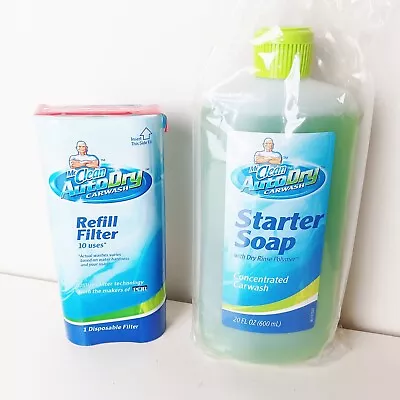 Mr Clean Auto Dry Car Wash Starter Soap 20 Fl Oz And 10 Use Refill Filter SEALED • $42.95