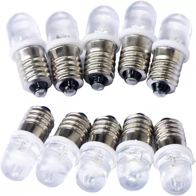 10Pcs E10 Screw 3V Warm White Spot Led Bulb Light Lamps +10Pcs E10 Base (DC3V W • $14.70