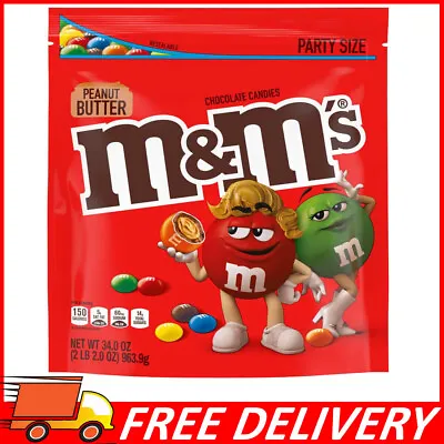 M&M'S Peanut Butter Chocolate Candy Kosher Party Size 34-Ounce Resealable Bag • $17.50