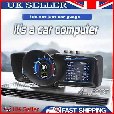 £65.23 • Buy HUD Heads Up Display Auto Accessories OBD2+GPS Smart Speedometer For OBDII Cars