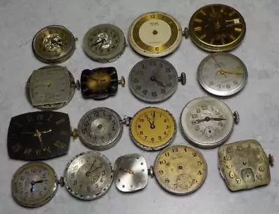 Vtg Lot Of Watch Movement Parts Watchmaker Timex Orvin Waltham Elgin Medana #15 • $6.87