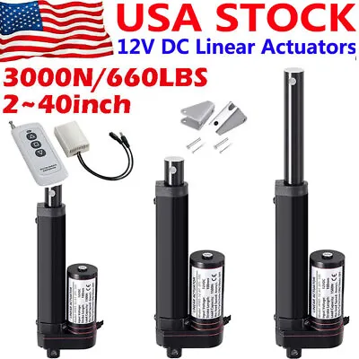 12V Linear Actuator Heavy Duty Long Stroke 2 ~40  660lbs 1000mm Waterproof Fast • $12.86