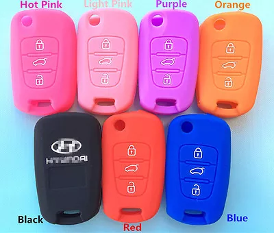 HYUNDAI SILICONE SMART CAR KEY COVER CASE I10 I20 I30 IX35 ELANTRA ACCENT VERNA • $7.90