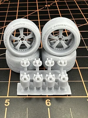 1/24 18 Inch Work Vs Kf Rims With Advan Tires Works With Tamiya & Aoshima Models • $25.65