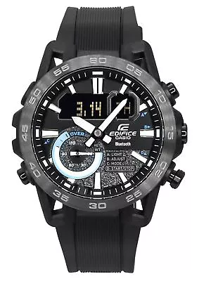 Casio Edifice Black Dial Sports Quartz 100M Men's Watch ECB-40PB-1A • $131.27