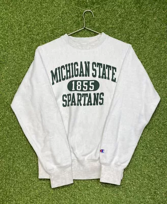 Michigan State Crewneck Mens Champion Reverse Weave Sweatshirt Y2K Size Small S • $49.99