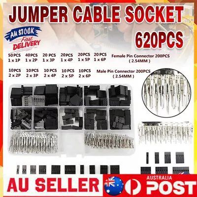 620x Male Jumper Pin Dupont Pin Crimp Wire Housing Kit Header Female Connector • $13.99