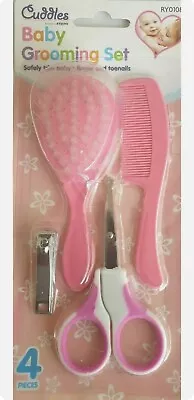 Baby Grooming Set Brush And Comb Pink Soft & Gentle For Your Baby First Steps • £3.79