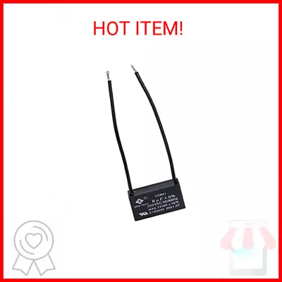 PODOY CBB61 8uf Ceiling Fan Capacitor 2 Wire For New Tech 250VAC 50/60Hz • $10.22