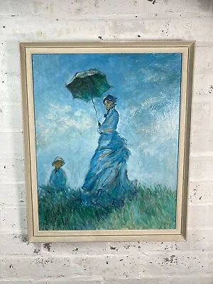 A Vintage Impressionist Style Oil Painting Portrait Of A Lady After Claude Monet • £55