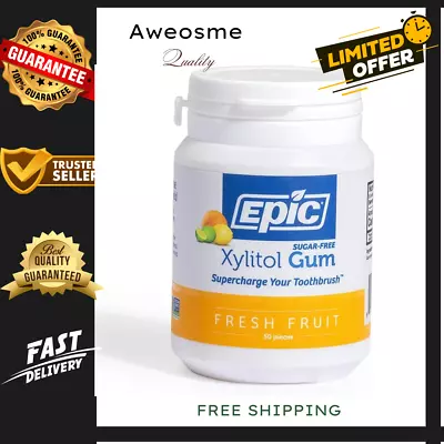 Epic Xylitol Dental Chewing Gum Fresh Fruit 50 Pieces | Free Shipping | AUS • $20.99