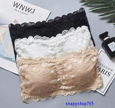 1/2/3pcs Womens's Ladies Boob Tube Bra Strapless Bandeau Elastic Crop Top Sz M L • £14.28