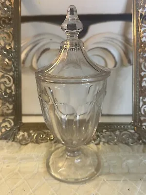 $15 • Buy Vintage Small Pedestal Covered Candy Jar  Apothecary