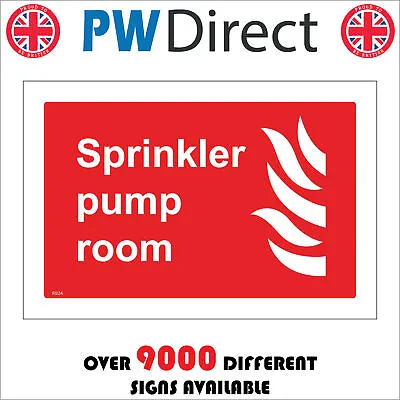 £35.06 • Buy Fi224 Sprinkler Pump Room Sign Fire Safety Water Emergency Heat Temperature