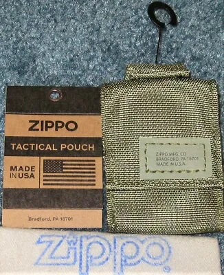 ZIPPO TACTICAL POUCH Green Nylon Webbing 48402 SNAP LOOP TO SECURE New   • $17.95