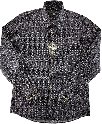 Visconti Black Men's SZ L Woven LS Limited Edition Brown Button Up Shirt  $155 • $34.99