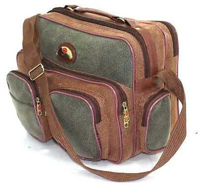 £14.99 • Buy Men Pu Leather 40x25x21 Cabin Approved Messenger Travel Pocket Holdall Bag Case