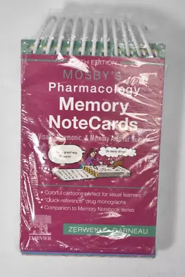 Mosbys Pharmacology Memory NoteCards 6th Edition Visual Mnemonic Memory Aids • $30.98